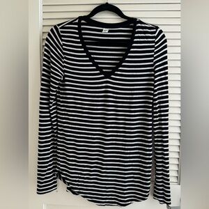 Striped long sleeve (blk/wht) lux cotton
